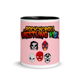 The Rock n Roll Wrestling Kids "The Gang's All Here" Mug with Color Inside light pink black