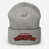 The Rock n Roll Wrestling Bash Cuffed Embroidery Beanie grey