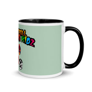The Rock n Roll Wrestling Kids "The Gang's All Here" Mug with Color Inside mint yellow