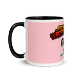 The Rock n Roll Wrestling Kids "The Gang's All Here" Mug with Color Inside light pink black