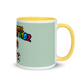 The Rock n Roll Wrestling Kids "The Gang's All Here" Mug with Color Inside mint yellow