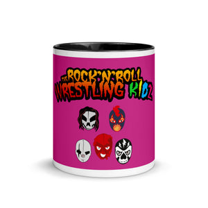 The Rock n Roll Wrestling Kids "The Gang's All Here" Mug with Color Inside violet yellow