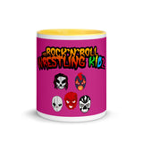 The Rock n Roll Wrestling Kids "The Gang's All Here" Mug with Color Inside violet yellow