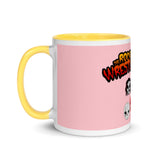 The Rock n Roll Wrestling Kids "The Gang's All Here" Mug with Color Inside light pink yellow