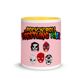 The Rock n Roll Wrestling Kids "The Gang's All Here" Mug with Color Inside light pink yellow