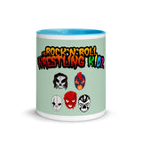 The Rock n Roll Wrestling Kids "The Gang's All Here" Mug with Color Inside mint blue