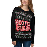 The Rock n Roll Wrestling Bash "Shove Your Tree..." Women Ugly Christmas Sweater