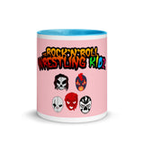 The Rock n Roll Wrestling Kids "The Gang's All Here" Mug with Color Inside light pink blue
