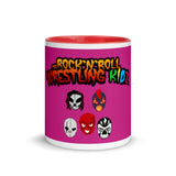 The Rock n Roll Wrestling Kids "The Gang's All Here" Mug with Color Inside violet red