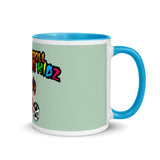The Rock n Roll Wrestling Kids "The Gang's All Here" Mug with Color Inside mint blue