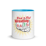 The Rock n Roll Wrestling Bash "Fist" Mug with Color Inside Blue