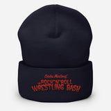 The Rock n Roll Wrestling Bash Cuffed Embroidery Beanie navy