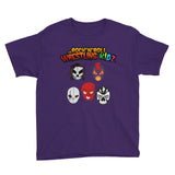 The Rock n Roll Wrestling Kids "The Gang's All Here" Youth Short Sleeve T-Shirt purple