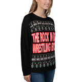 The Rock n Roll Wrestling Bash "Shove Your Tree..." Women Ugly Christmas Sweater