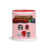 The Rock n Roll Wrestling Kids "The Gang's All Here" Mug with Color Inside light pink red