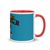 The Rock n Roll Wrestling Kids "The Gang's All Here" Mug with Color Inside blue red