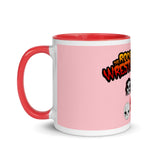 The Rock n Roll Wrestling Kids "The Gang's All Here" Mug with Color Inside light pink red