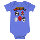 The Rock n Roll Wrestling Kids "The Gang's All Here" Baby Body heather blue