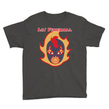 The Rock n Roll Wrestling Kids "Lil' Fireball - Flame" Youth Short Sleeve T-Shirt gunmetal