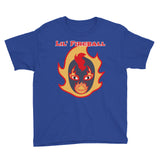 The Rock n Roll Wrestling Kids "Lil' Fireball - Flame" Youth Short Sleeve T-Shirt blue