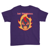 The Rock n Roll Wrestling Kids "Lil' Fireball - Flame" Youth Short Sleeve T-Shirt purple