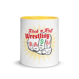The Rock n Roll Wrestling Bash "Fist" Mug with Color Inside Yellow